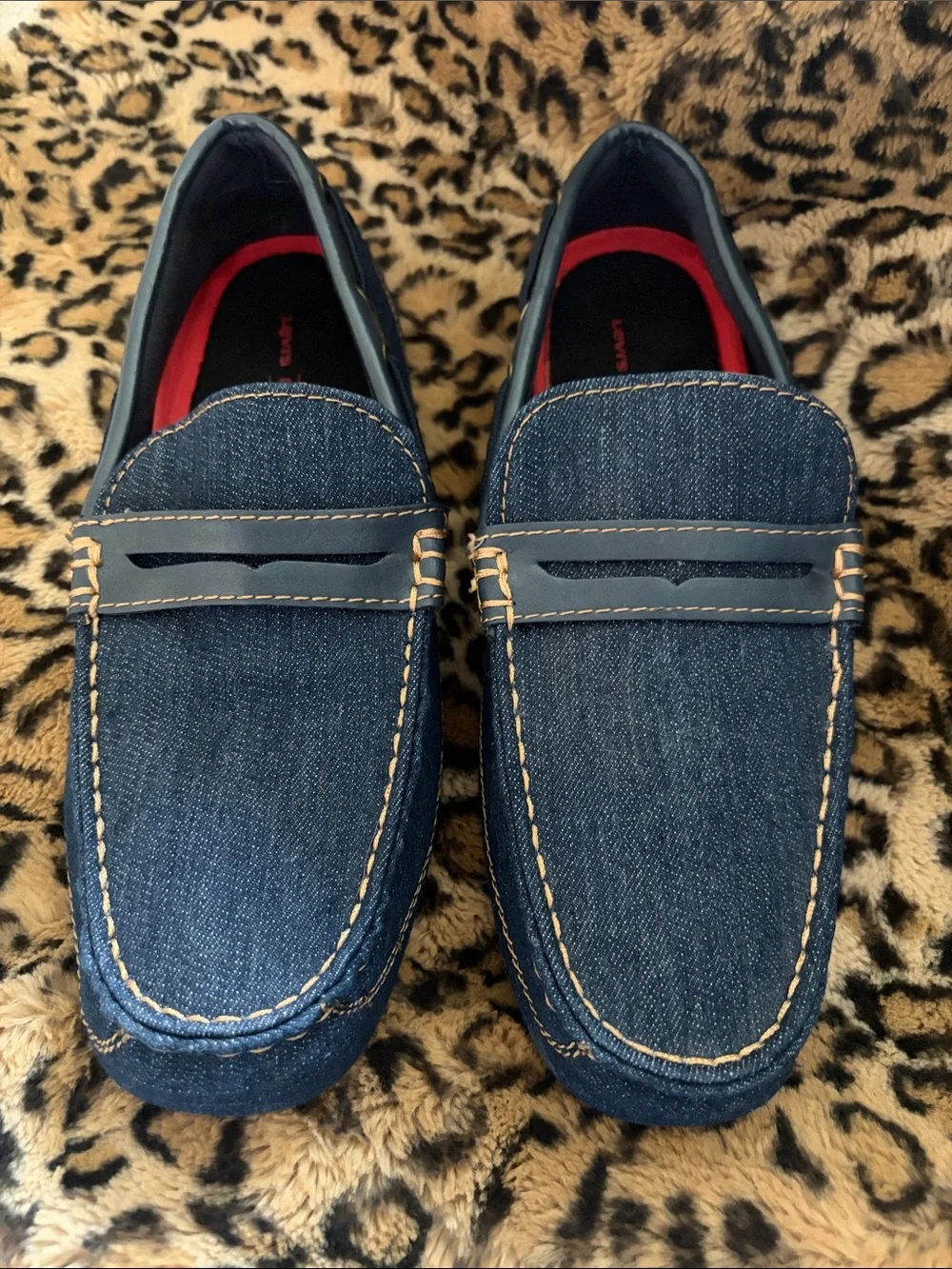 Levi's Men's Dark Blue Denim Slip-On Loafers